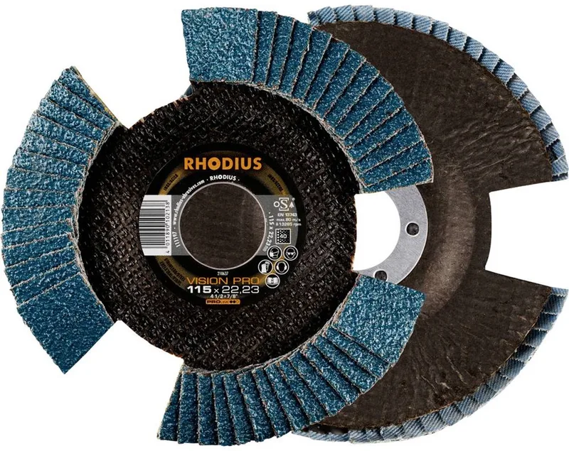 Rhodius 211306 VISION PRO PACK Lamellenschijf Diameter 115 mm Boordiameter 22.23 mm Korrelgrootte (num) 40 5 stuk(s) von Rhodius – Produktbild