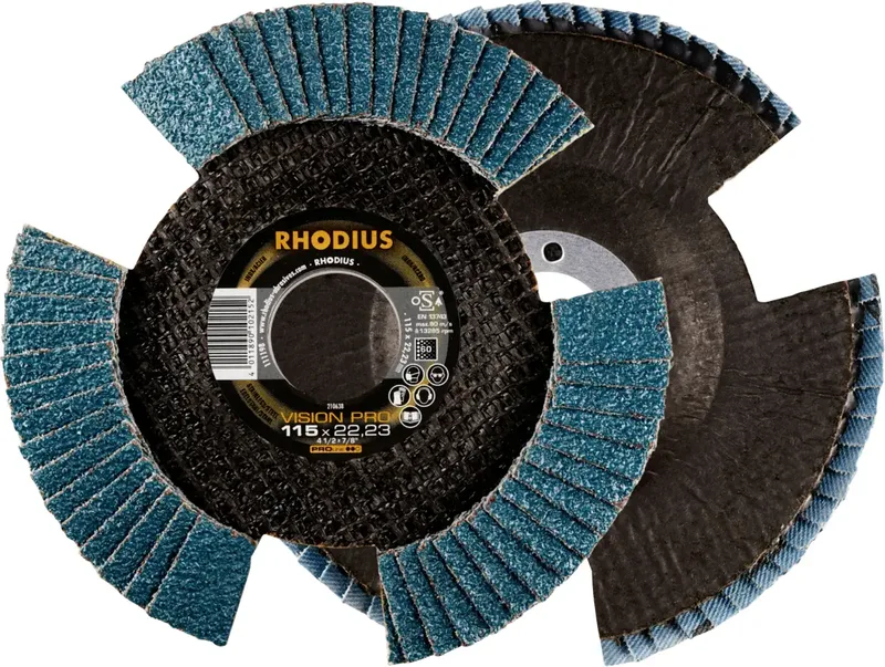 Rhodius 211307 VISION PRO PACK Fächerschleifscheibe Durchmesser 115 mm Bohrungs-Ø 22.23 mm Körnung (num) 60 5 St. de Rhodius – image du produit