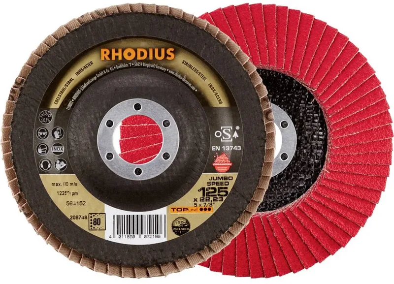 Rhodius 211313 JUMBO SPEED PACK Lamellenschijf Diameter 125 mm Boordiameter 22.23 mm Korrelgrootte (num) 80 5 stuk(s) von Rhodius – Produktbild