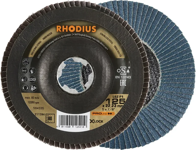 Rhodius 211394 LSZ F1 X-LOCK Disque segmenté Grain 80 acier inoxydable, acier 10 pc(s) de Rhodius – image du produit 1 sur 2