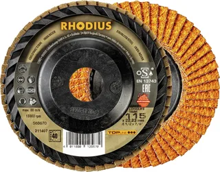 Rhodius 211407 JUMBO LONGLIFE TRIM Fächerschleifscheibe Körnung (num) 40 Edelstahl, Stahl 10 St. von Rhodius – Produktbild 1 von 2
