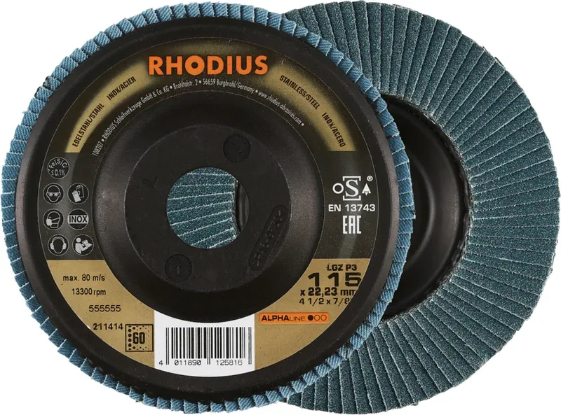 Rhodius 211414 LGZ P3 Disque segmenté Grain 60 acier inoxydable, acier 10 pc(s) de Rhodius – image du produit