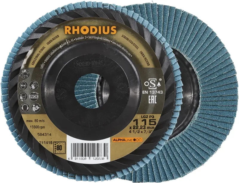 Rhodius 211415 LGZ P3 Disque segmenté Grain 80 acier inoxydable, acier 10 pc(s) de Rhodius – image du produit 1 sur 2