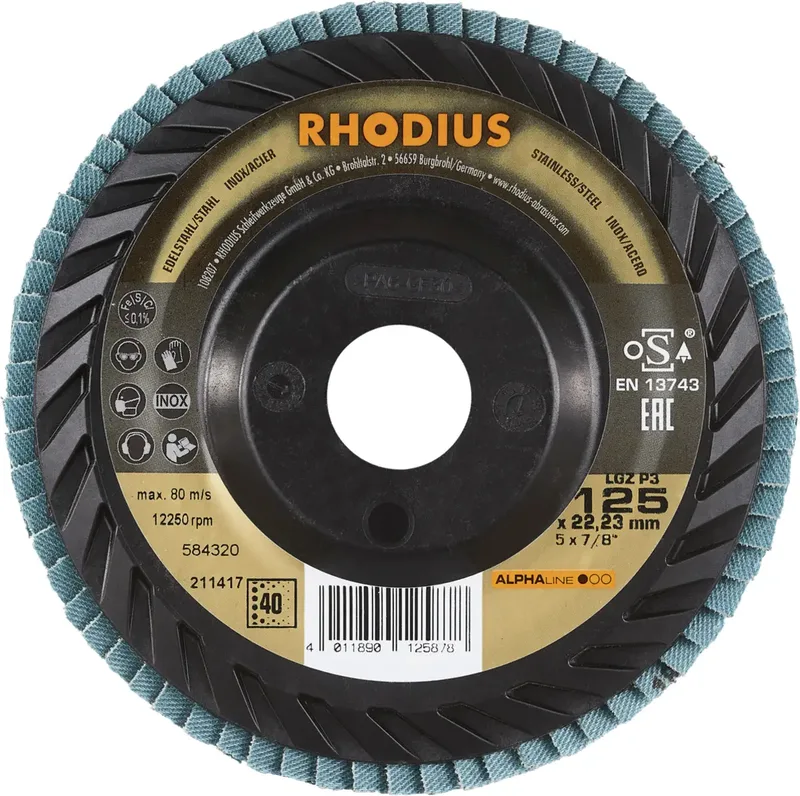 Rhodius 211417 LGZ P3 Disque segmenté Grain 40 acier inoxydable, acier 10 pc(s) de Rhodius – image du produit 2 sur 2