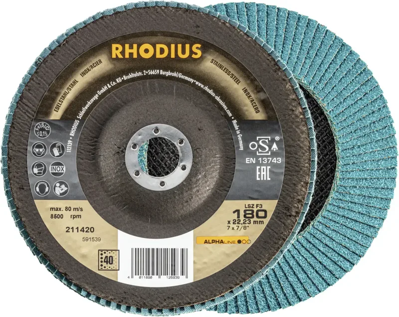 Rhodius 211420 LSZ F3 Disque segmenté Grain 40 acier inoxydable, acier 10 pc(s) de Rhodius – image du produit 1 sur 2