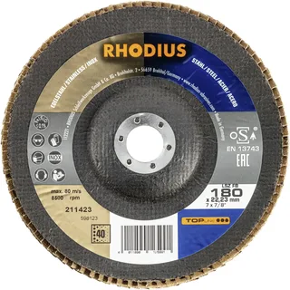 Rhodius 211423 LSZ FB Fächerschleifscheibe Körnung (num) 40 Edelstahl, Stahl 10 St. van Rhodius – productafbeelding 2 van 2