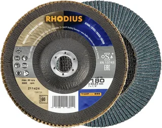 Rhodius 211424 LSZ FB Fächerschleifscheibe Körnung (num) 60 Edelstahl, Stahl 10 St. de Rhodius – image du produit 1 sur 2