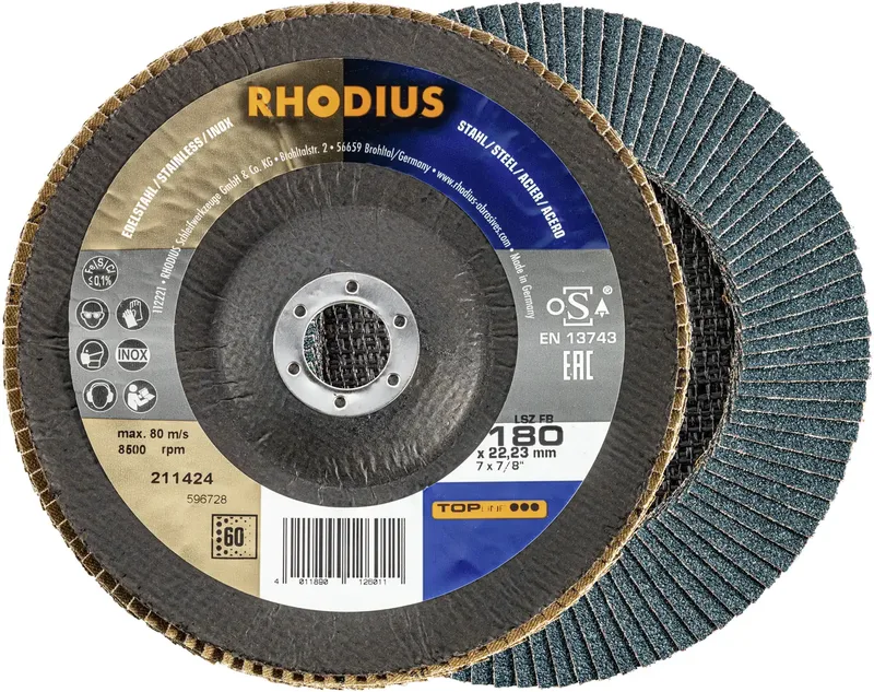Rhodius 211424 LSZ FB Fächerschleifscheibe Körnung (num) 60 Edelstahl, Stahl 10 St. de Rhodius – image du produit 1 sur 2