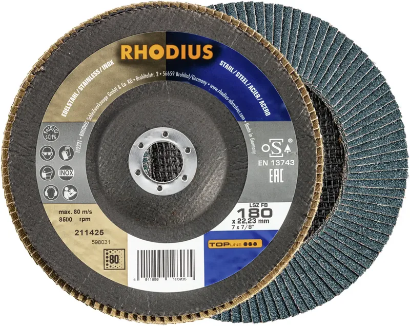 Rhodius 211425 LSZ FB Disque segmenté Grain 80 acier inoxydable, acier 10 pc(s) de Rhodius – image du produit 1 sur 2