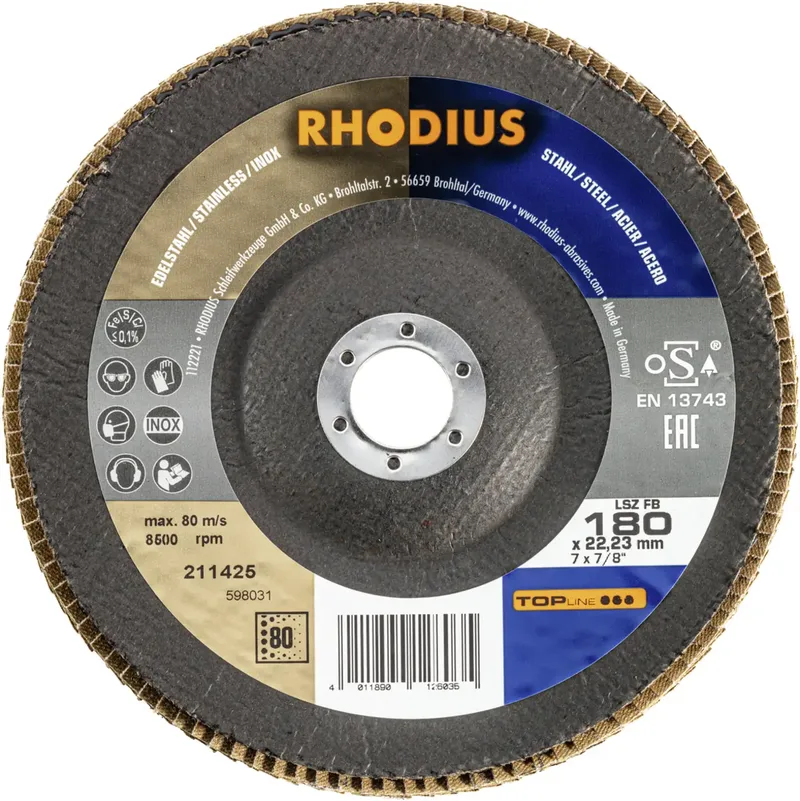 Rhodius 211425 LSZ FB Disque segmenté Grain 80 acier inoxydable, acier 10 pc(s) de Rhodius – image du produit 2 sur 2
