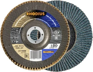 Rhodius 211689 LSZ FB Fächerschleifscheibe Körnung (num) 40 Edelstahl, Stahl 10 St. von Rhodius – Produktbild 1 von 2