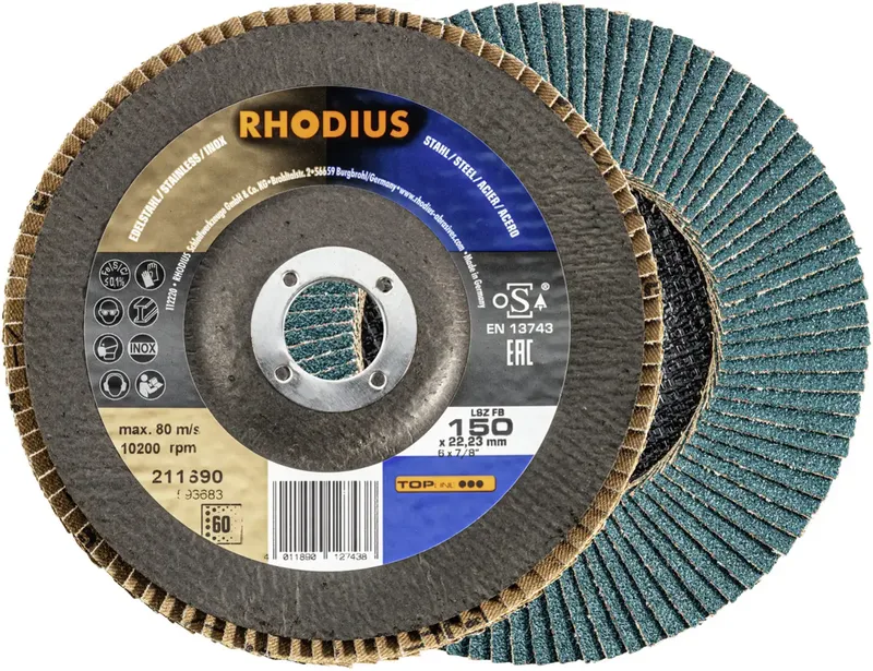 Rhodius 211690 LSZ FB Disque segmenté Grain 60 acier inoxydable, acier 10 pc(s) de Rhodius – image du produit 1 sur 2