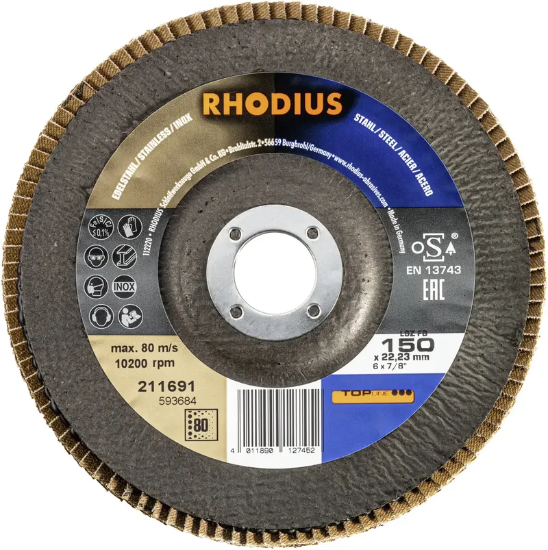 Rhodius 211691 LSZ FB Disque segmenté Grain 80 acier inoxydable, acier 10 pc(s) de Rhodius – image du produit 2 sur 2