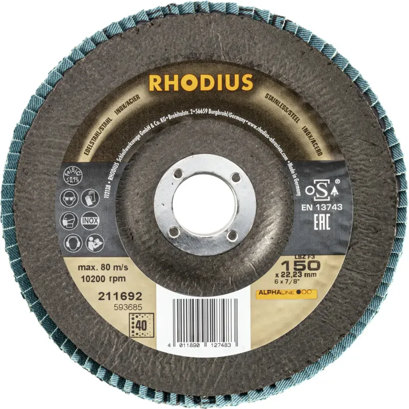 Rhodius 211692 LSZ F3 Fächerschleifscheibe Körnung (num) 40 Edelstahl, Stahl 10 St. by Rhodius – product image 2 of 2