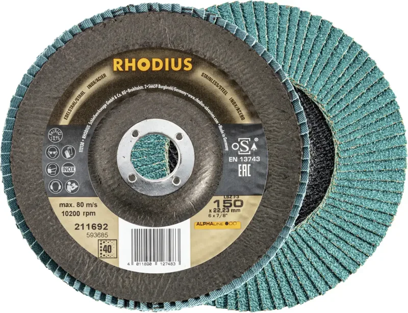 Rhodius 211692 LSZ F3 Fächerschleifscheibe Körnung (num) 40 Edelstahl, Stahl 10 St. by Rhodius – product image 1 of 2