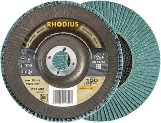 Rhodius 211693 LSZ F3 Fächerschleifscheibe Körnung (num) 60 Edelstahl, Stahl 10 St. by Rhodius – product image 1 of 2