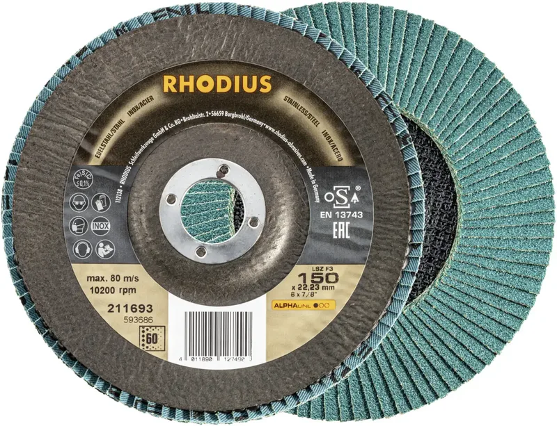 Rhodius 211693 LSZ F3 Fächerschleifscheibe Körnung (num) 60 Edelstahl, Stahl 10 St. by Rhodius – product image 1 of 2
