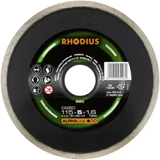 Rhodius 303053 DG50 Diamanten doorslijpschijf Diameter 115 mm Boordiameter 22.23 mm Tegels, Keramiek 1 stuk(s) de Rhodius – image du produit 2 sur 2