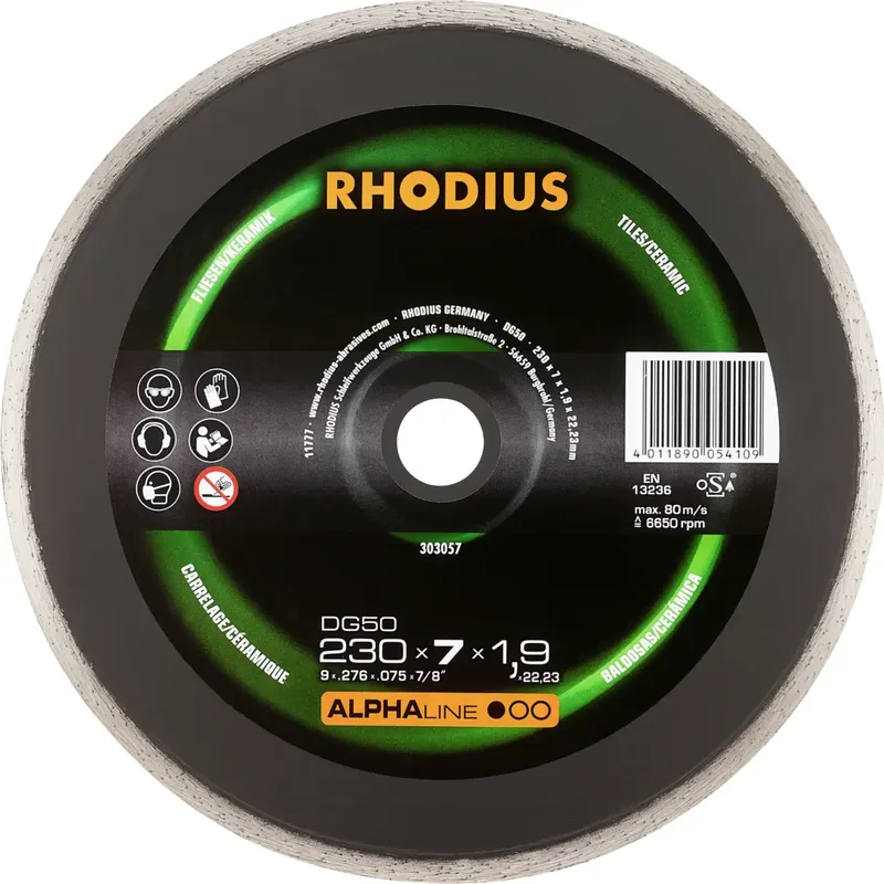 Rhodius 303057 Diamanttrennscheibe 230 mm 1 St. Fliesen, Keramik von Rhodius – Produktbild