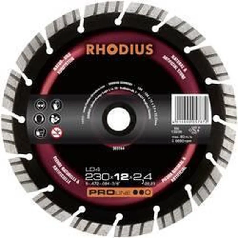 Rhodius 303164 Rhodius LD4 diamantdoorslijpschijf 230 x 12,0 x 2,4 x 22,23 mm Diameter 230 mm 1 stuk(s) van Rhodius – productafbeelding