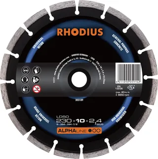LD50 303189 Disque à tronçonner diamanté 1 pc(s) Béton de Rhodius – image du produit 2 sur 2