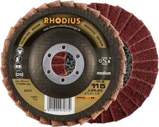 Rhodius 303344 VLS Fächerschleifscheibe Edelstahl, Stahl, NE-Metalle 10 St. van Rhodius – productafbeelding 1 van 2