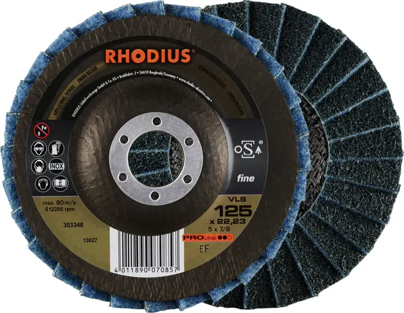 Rhodius 303348 VLS Fächerschleifscheibe Edelstahl, Stahl, NE-Metalle 10 St. von Rhodius – Produktbild 1 von 2