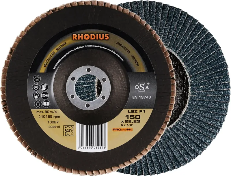 Rhodius 303615 LSZ F1 Disque segmenté Grain 40 acier inoxydable, acier 10 pc(s) de Rhodius – image du produit 1 sur 2