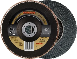 Rhodius 303616 LSZ F1 Fächerschleifscheibe Körnung (num) 60 Edelstahl, Stahl 10 St. van Rhodius – productafbeelding 1 van 2