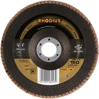 Rhodius 303617 LSZ F1 Fächerschleifscheibe Körnung (num) 80 Edelstahl, Stahl 10 St. från Rhodius – produktbild 2 av 2