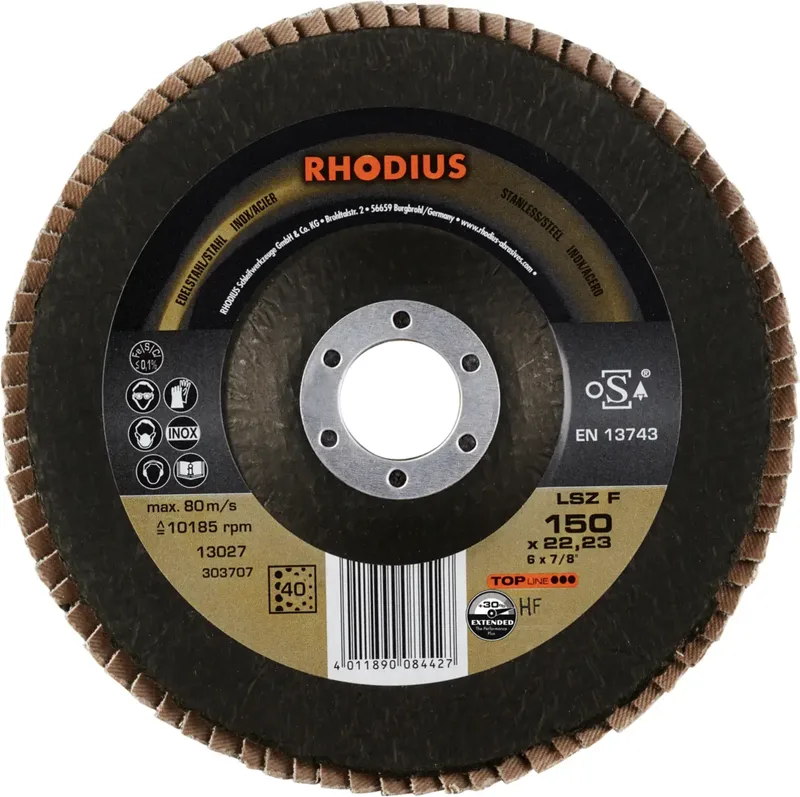 Rhodius 303707 LSZ F Disque segmenté Grain 40 acier inoxydable, acier 10 pc(s) de Rhodius – image du produit 2 sur 2
