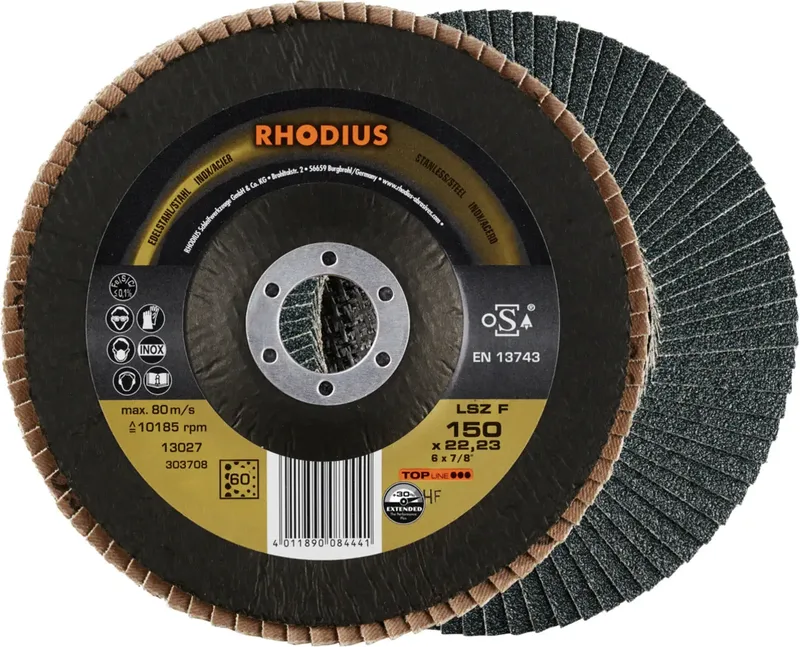 Rhodius 303708 LSZ F Disque segmenté Grain 60 acier inoxydable, acier 10 pc(s) de Rhodius – image du produit 1 sur 2