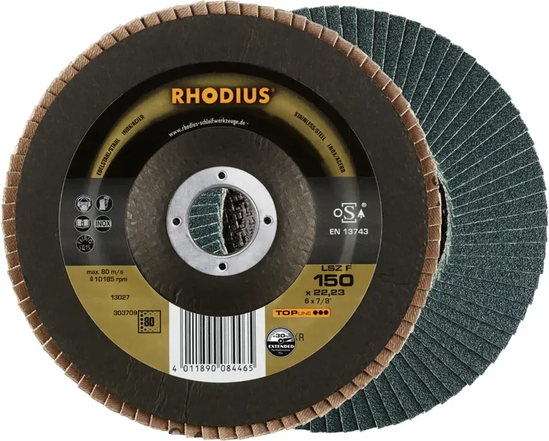 Rhodius 303709 LSZ F Disque segmenté Grain 80 acier inoxydable, acier 10 pc(s) de Rhodius – image du produit 1 sur 2