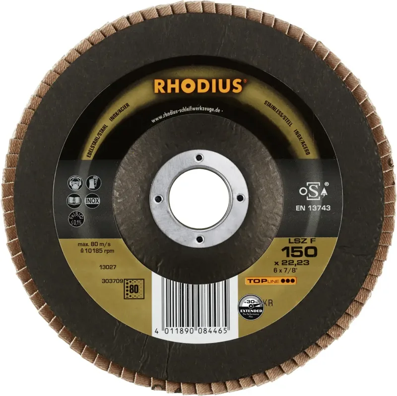 Rhodius 303709 LSZ F Disque segmenté Grain 80 acier inoxydable, acier 10 pc(s) de Rhodius – image du produit 2 sur 2