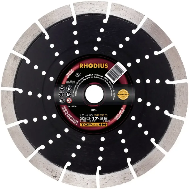 Rhodius 303712 LD410 SPEED Diamanttrennscheibe Durchmesser 115 mm Bohrungs-Ø 22.23 mm Naturstein 1 St. de Rhodius – image du produit 1 sur 2