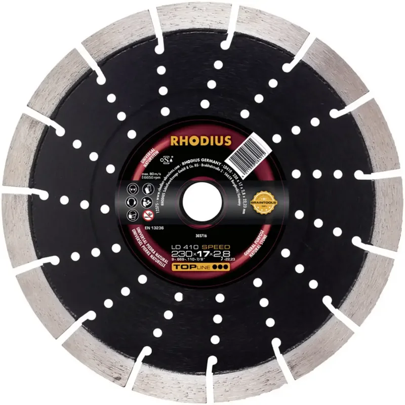 Rhodius 303713 LD410 SPEED Diamanttrennscheibe Durchmesser 125 mm Bohrungs-Ø 22.23 mm Naturstein 1 St. de Rhodius – image du produit 1 sur 2