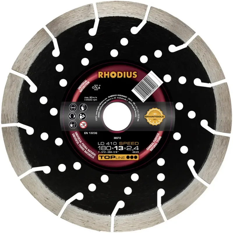 Rhodius 303715 LD410 SPEED Diamanttrennscheibe Durchmesser 180 mm Bohrungs-Ø 22.23 mm Naturstein 1 St. de Rhodius – image du produit 2 sur 2