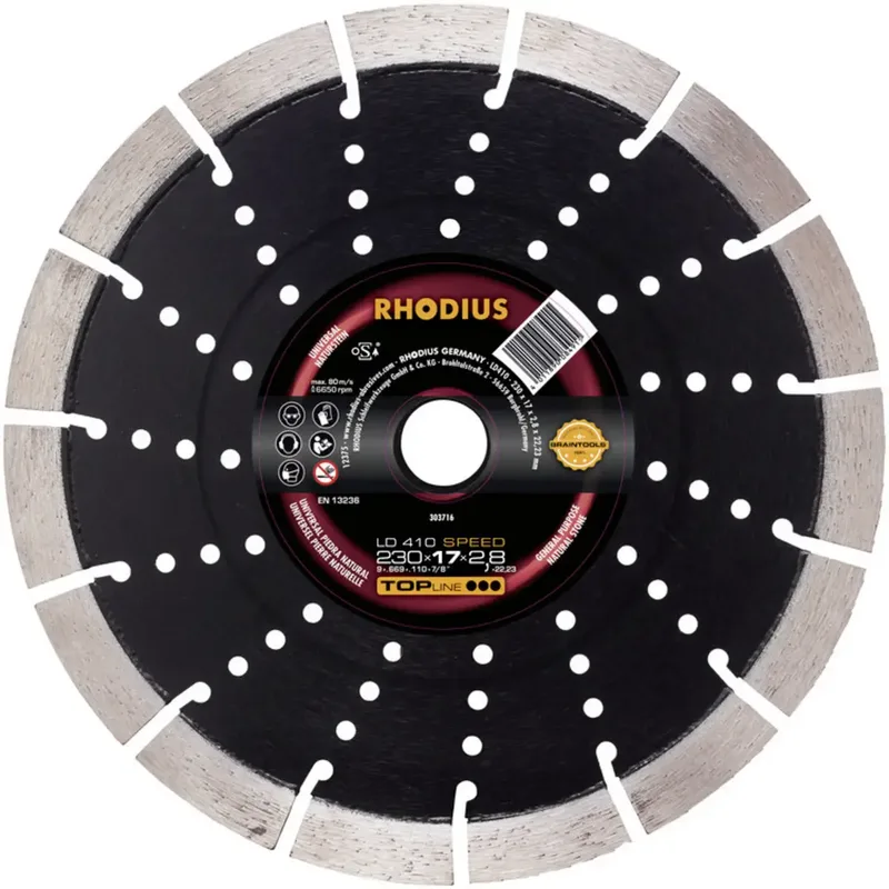 Rhodius 303716 LD410 SPEED Diamanttrennscheibe Durchmesser 230 mm Bohrungs-Ø 22.23 mm Naturstein 1 St. de Rhodius – image du produit 2 sur 2