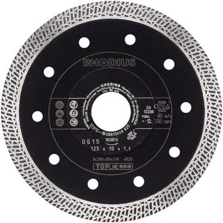 Rhodius 303870 DG15 Diamanttrennscheibe Durchmesser 125 mm Bohrungs-Ø 22.23 mm Fliesen, Keramik 1 St. von Rhodius – Produktbild 2 von 2