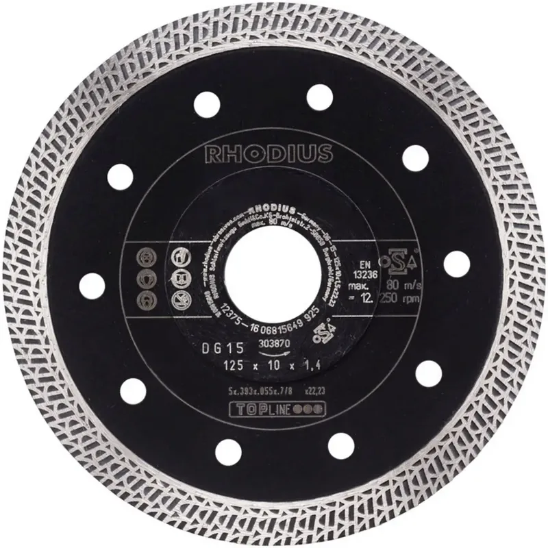 Rhodius 303870 DG15 Diamanttrennscheibe Durchmesser 125 mm Bohrungs-Ø 22.23 mm Fliesen, Keramik 1 St. van Rhodius – productafbeelding