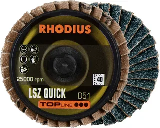 Rhodius 303909 LSZ QUICK Fächerschleifscheibe Körnung (num) 40 Edelstahl, Stahl, NE-Metalle 10 St. de Rhodius – image du produit 1 sur 2
