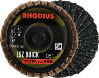 Rhodius 303931 LSZ QUICK Fächerschleifscheibe Körnung (num) 60 Edelstahl, Stahl, NE-Metalle 10 St. de Rhodius – image du produit 1 sur 2
