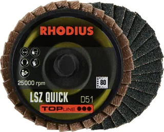 Rhodius 303932 LSZ QUICK Fächerschleifscheibe Körnung (num) 80 Edelstahl, Stahl, NE-Metalle 10 St. von Rhodius – Produktbild 1 von 2