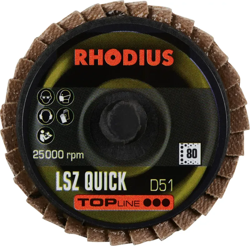 Rhodius 303932 LSZ QUICK Fächerschleifscheibe Körnung (num) 80 Edelstahl, Stahl, NE-Metalle 10 St. von Rhodius – Produktbild 2 von 2