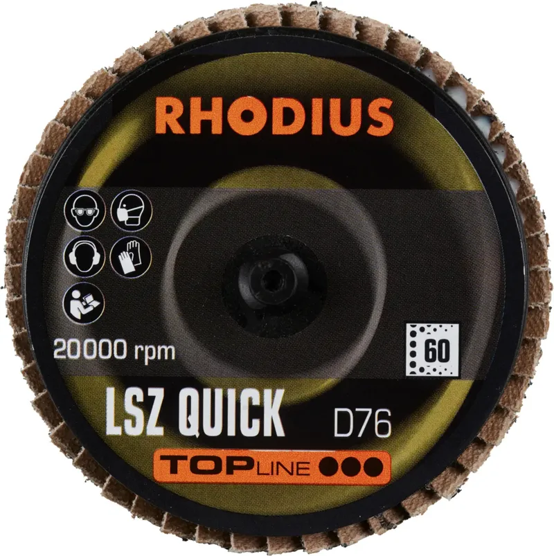 Rhodius 303935 LSZ QUICK Fächerschleifscheibe Körnung (num) 60 Edelstahl, Stahl, NE-Metalle 10 St. de Rhodius – image du produit 2 sur 2