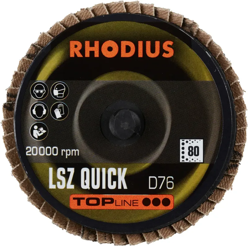 Rhodius 303936 LSZ QUICK Fächerschleifscheibe Körnung (num) 80 Edelstahl, Stahl, NE-Metalle 10 St. de Rhodius – image du produit 2 sur 2