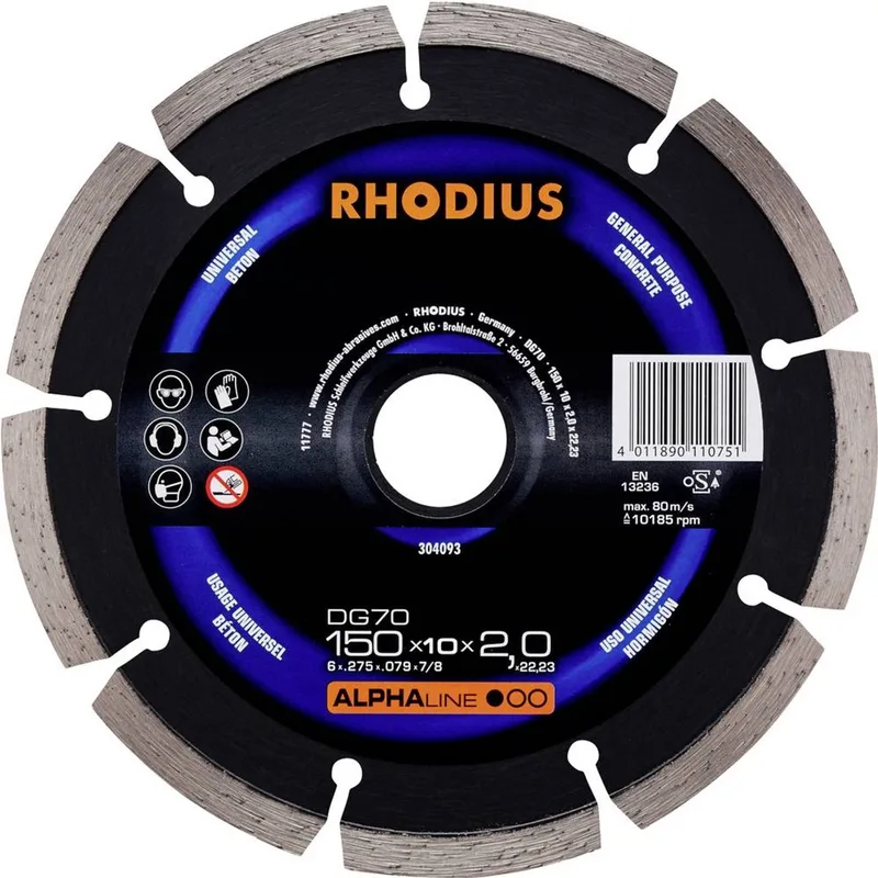 Rhodius 304093 Disque à tronçonner diamanté 150 mm 1 pc(s) Béton de Rhodius – image du produit