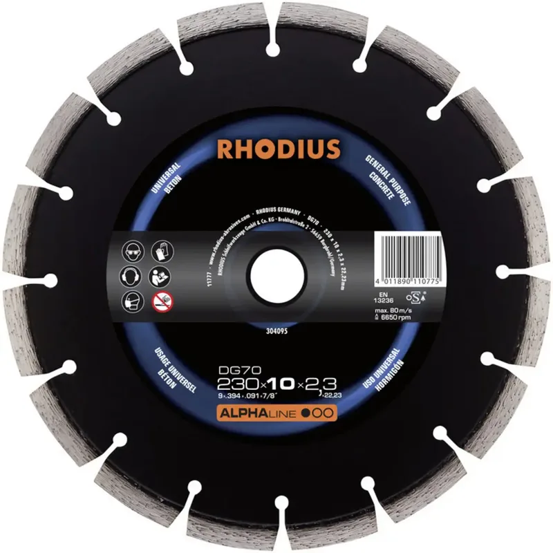 Rhodius 304095 DG70 Diamanttrennscheibe Durchmesser 230 mm Bohrungs-Ø 22.23 mm Beton 1 St. von Rhodius – Produktbild 2 von 2
