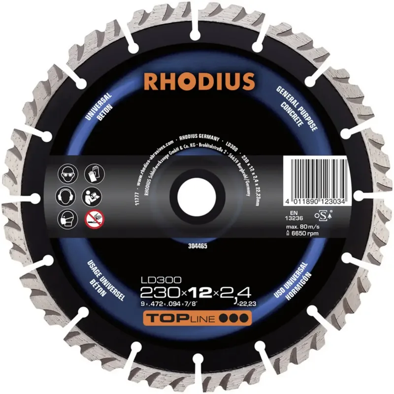 Rhodius 304462 LD300 Diamanttrennscheibe Durchmesser 125 mm Bohrungs-Ø 22.23 mm Beton 1 St. van Rhodius – productafbeelding