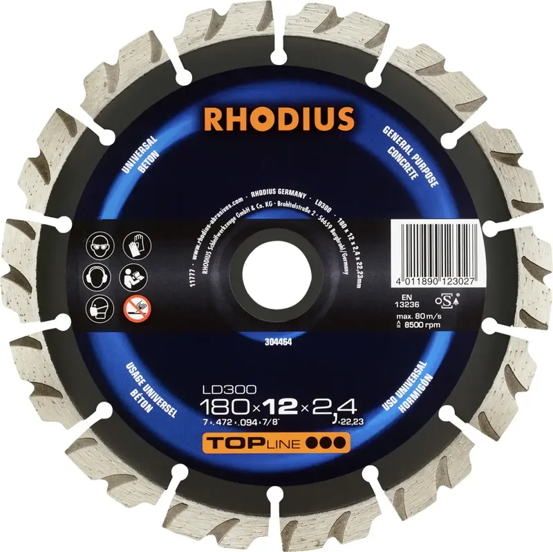 Rhodius 304464 Diamanttrennscheibe 180 mm 1 St. Beton van Rhodius – productafbeelding